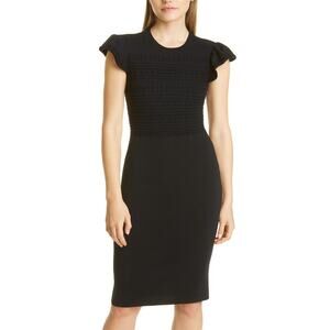Red Valentino Black Knit Flutter Sleeve Dress